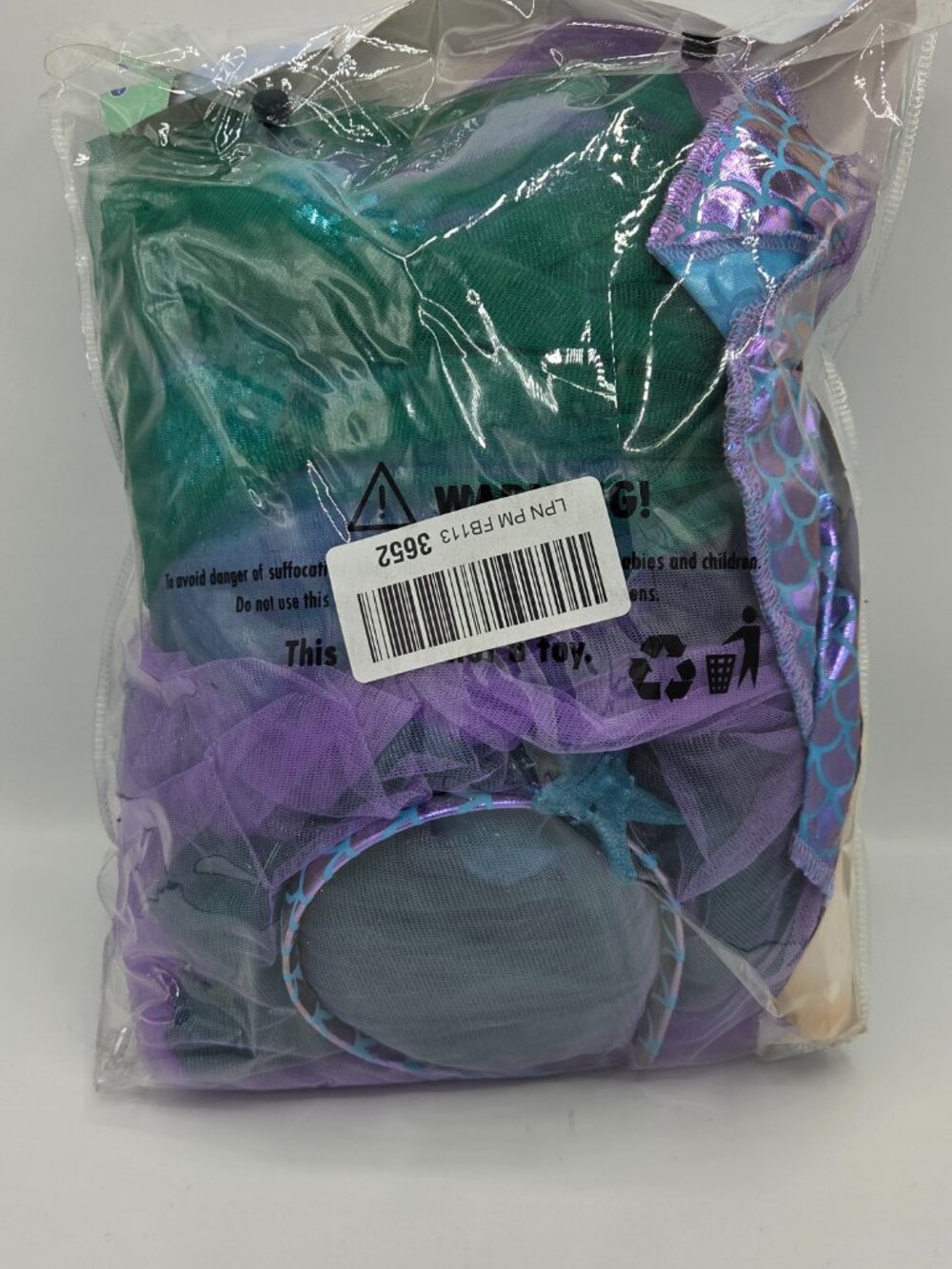 Mermaid Adult Costume – Size Small – Dress & Headband Set - Picture 3 of 4